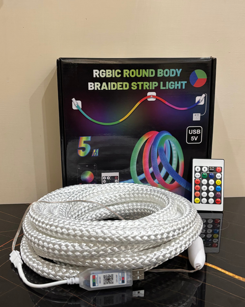 KiloWatt Lab- Braids Edition | Smart App Controlled Braided Strip Light (5 Meters, Music Sync)