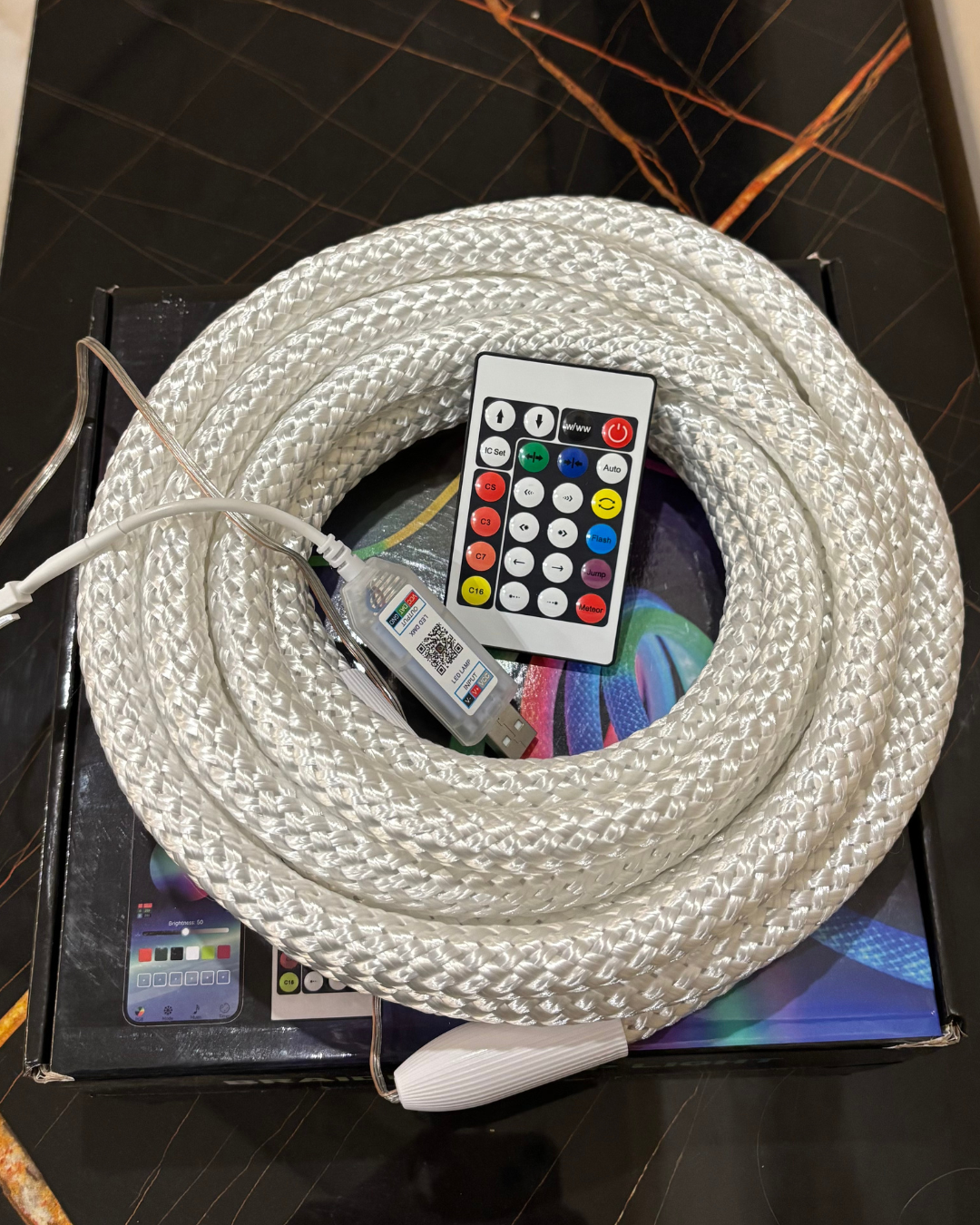 KiloWatt Lab- Braids Edition | Smart App Controlled Braided Strip Light (5 Meters, Music Sync)