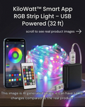KiloWatt™ Smart App Controlled RGB Strip Light – USB Powered (10 METERS)